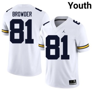 U of M White Youth College Football #81 Jamar Browder University Jerseys 881985-690