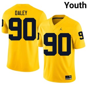 Wolverines College Football #90 Youth John Henry Daley Maize Replica Jerseys 314562-915