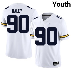 University of Michigan Wolverines White John Henry Daley Youth #90 College Football Game Jerseys 975282-686