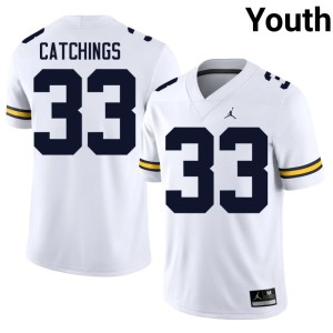 Michigan Kaden Catchings #33 College Football Youth White Alumni Jerseys 679226-344