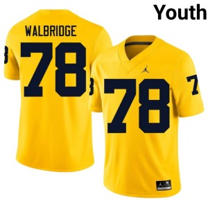 UMich Maize Marky Walbridge College Football Youth #78 Embroidery Jerseys 500879-543