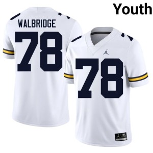 University of Michigan Wolverines Embroidery #78 College Football Marky Walbridge Youth White Jersey 462610-579