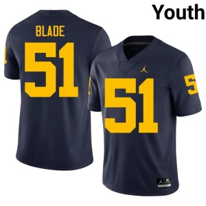 Wolverines College Football Youth #51 University Navy McHale Blade Jerseys 543690-541