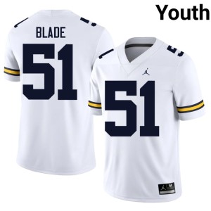 MICH White Stitched McHale Blade Youth #51 College Football Jersey 302918-791