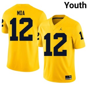 MICH Youth Maize Salesi Moa #12 College Football High School Jersey 776660-301