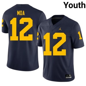 U of M Navy Limited Salesi Moa College Football #12 Youth Jerseys 161135-149