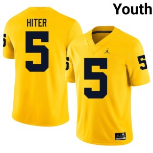U of M Maize #5 Youth College Football University Savion Hiter Jersey 572462-691