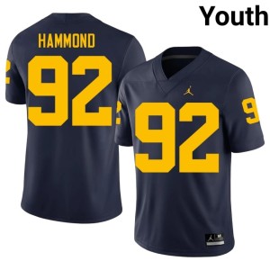 MICH Navy #92 Youth College Football Ted Hammond Game Jerseys 149181-301
