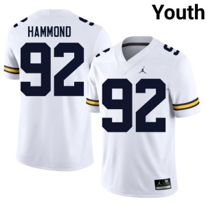 Michigan Ted Hammond College Football White 2026 #92 Youth Jersey 677770-960