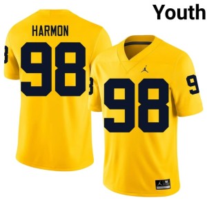 Michigan Maize Replica Tom Harmon College Football #98 Youth Jersey 722706-926