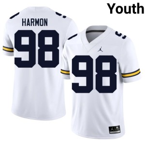 Wolverines 2026-27 Tom Harmon College Football Youth #98 White Jerseys 317788-187