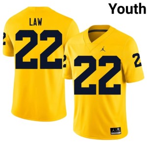 MICH Maize Youth Ty Law College Football Stitched #22 Jerseys 928377-290